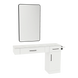 Nova Combo Wall Mount Styling Station with Side-Mount Appliance Holder, Solid Surface Countertop, and Black Rectangle Westin Mirror - Kaemark
