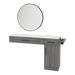 Nova Combo Wall Mount Styling Station with Side-Mount Appliance Holder, Solid Surface Countertop, and Black Round Westin Mirror - Kaemark