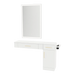 Nova Combo Wall Mount Styling Station with Side-Mount Appliance Holder, Solid Surface Countertop, and Silver Rectangle Glo Mirror - Kaemark