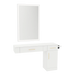 Nova Combo Wall Mount Styling Station with Side-Mount Appliance Holder, Solid Surface Countertop, and Silver Rectangle Glo Mirror - Kaemark