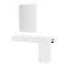 Nova Combo Wall Mount Styling Station with Side-Mount Appliance Holder, Solid Surface Countertop, and White Rectangle Illuminate Back Lit Mirror - Kaemark
