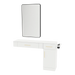 Nova Combo Wall Mount Styling Station with Side-Mount Appliance Holder, Solid Surface Countertop, and Black Rectangle Westin Mirror - Kaemark
