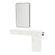 Nova Combo Wall Mount Styling Station with Side-Mount Appliance Holder, Solid Surface Countertop, and Black Rectangle Westin Mirror - Kaemark
