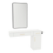 Nova Combo Wall Mount Styling Station with Side-Mount Appliance Holder, Solid Surface Countertop, and Black Rectangle Westin Mirror - Kaemark
