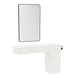 Nova Combo Wall Mount Styling Station with Side-Mount Appliance Holder, Solid Surface Countertop, and Black Rectangle Westin Mirror - Kaemark