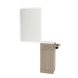 Nova Tower Free Standing Styling Station with Side-Mount Appliance Holder, Solid Surface Countertop, and White Rectangle Illuminate Back Lit Mirror - Kaemark
