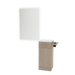 Nova Tower Free Standing Styling Station with Side-Mount Appliance Holder, Solid Surface Countertop, and White Rectangle Illuminate Back Lit Mirror - Kaemark