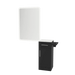 Nova Tower Free Standing Styling Station with Side-Mount Appliance Holder, Solid Surface Countertop, and White Rectangle Illuminate Back Lit Mirror - Kaemark