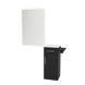 Nova Tower Free Standing Styling Station with Side-Mount Appliance Holder, Solid Surface Countertop, and White Rectangle Illuminate Back Lit Mirror - Kaemark