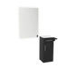 Nova Tower Free Standing Styling Station with Side-Mount Appliance Holder, Solid Surface Countertop, and White Rectangle Illuminate Back Lit Mirror - Kaemark