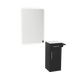 Nova Tower Free Standing Styling Station with Side-Mount Appliance Holder, Solid Surface Countertop, and White Rectangle Illuminate Back Lit Mirror - Kaemark