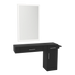 Nova Combo Wall Mount Styling Station with Side-Mount Appliance Holder and Silver Rectangle Glo Mirror - Kaemark