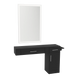 Nova Combo Wall Mount Styling Station with Side-Mount Appliance Holder and Silver Rectangle Glo Mirror - Kaemark