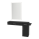 Nova Combo Wall Mount Styling Station with Side-Mount Appliance Holder and Silver Rectangle Glo Mirror - Kaemark