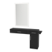 Nova Combo Wall Mount Styling Station with Side-Mount Appliance Holder and Silver Rectangle Glo Mirror - Kaemark