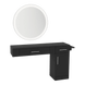 Nova Combo Wall Mount Styling Station with Side-Mount Appliance Holder and Silver Round Glo Mirror - Kaemark