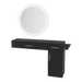 Nova Combo Wall Mount Styling Station with Side-Mount Appliance Holder and Silver Round Glo Mirror - Kaemark