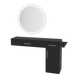 Nova Combo Wall Mount Styling Station with Side-Mount Appliance Holder and Silver Round Glo Mirror - Kaemark