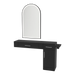 Nova Combo Wall Mount Styling Station with Side-Mount Appliance Holder and Black Arch Paloma Mirror - Kaemark