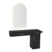 Nova Combo Wall Mount Styling Station with Side-Mount Appliance Holder and Gold Arch Paloma Mirror - Kaemark