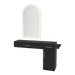 Nova Combo Wall Mount Styling Station with Side-Mount Appliance Holder and Gold Arch Paloma Mirror - Kaemark