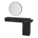 Nova Combo Wall Mount Styling Station with Side-Mount Appliance Holder and Black Round Westin Mirror - Kaemark