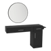 Nova Combo Wall Mount Styling Station with Side-Mount Appliance Holder and Black Round Westin Mirror - Kaemark