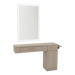 Nova Combo Wall Mount Styling Station with Side-Mount Appliance Holder and Silver Rectangle Glo Mirror - Kaemark