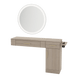 Nova Combo Wall Mount Styling Station with Side-Mount Appliance Holder and Silver Round Glo Mirror - Kaemark
