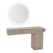 Nova Combo Wall Mount Styling Station with Side-Mount Appliance Holder and Silver Round Glo Mirror - Kaemark