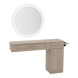 Nova Combo Wall Mount Styling Station with Side-Mount Appliance Holder and Silver Round Glo Mirror - Kaemark