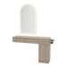 Nova Combo Wall Mount Styling Station with Side-Mount Appliance Holder and Gold Arch Paloma Mirror - Kaemark