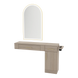 Nova Combo Wall Mount Styling Station with Side-Mount Appliance Holder and Gold Arch Paloma Mirror - Kaemark