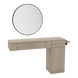 Nova Combo Wall Mount Styling Station with Side-Mount Appliance Holder and Black Round Westin Mirror - Kaemark
