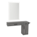 Nova Combo Wall Mount Styling Station with Side-Mount Appliance Holder and Silver Rectangle Glo Mirror - Kaemark