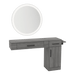 Nova Combo Wall Mount Styling Station with Side-Mount Appliance Holder and Silver Round Glo Mirror - Kaemark