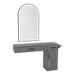 Nova Combo Wall Mount Styling Station with Side-Mount Appliance Holder and Black Arch Paloma Mirror - Kaemark