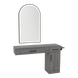Nova Combo Wall Mount Styling Station with Side-Mount Appliance Holder and Black Arch Paloma Mirror - Kaemark