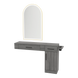 Nova Combo Wall Mount Styling Station with Side-Mount Appliance Holder and Gold Arch Paloma Mirror - Kaemark