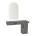 Nova Combo Wall Mount Styling Station with Side-Mount Appliance Holder and Gold Arch Paloma Mirror - Kaemark