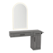 Nova Combo Wall Mount Styling Station with Side-Mount Appliance Holder and Gold Arch Paloma Mirror - Kaemark