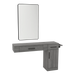 Nova Wall Mount Styling Station with Side-Mount Appliance Holder and Black Rectangle Westin Mirror - Kaemark