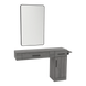 Nova Wall Mount Styling Station with Side-Mount Appliance Holder and Black Rectangle Westin Mirror - Kaemark
