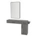 Nova Wall Mount Styling Station with Side-Mount Appliance Holder and Black Rectangle Westin Mirror - Kaemark