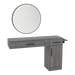 Nova Combo Wall Mount Styling Station with Side-Mount Appliance Holder and Black Round Westin Mirror - Kaemark