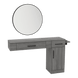 Nova Combo Wall Mount Styling Station with Side-Mount Appliance Holder and Black Round Westin Mirror - Kaemark