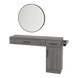 Nova Combo Wall Mount Styling Station with Side-Mount Appliance Holder and Black Round Westin Mirror - Kaemark