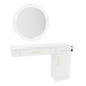 Nova Combo Wall Mount Styling Station with Side-Mount Appliance Holder and Silver Round Glo Mirror - Kaemark