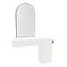 Nova Combo Wall Mount Styling Station with Side-Mount Appliance Holder and Black Arch Paloma Mirror - Kaemark