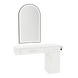 Nova Combo Wall Mount Styling Station with Side-Mount Appliance Holder and Black Arch Paloma Mirror - Kaemark